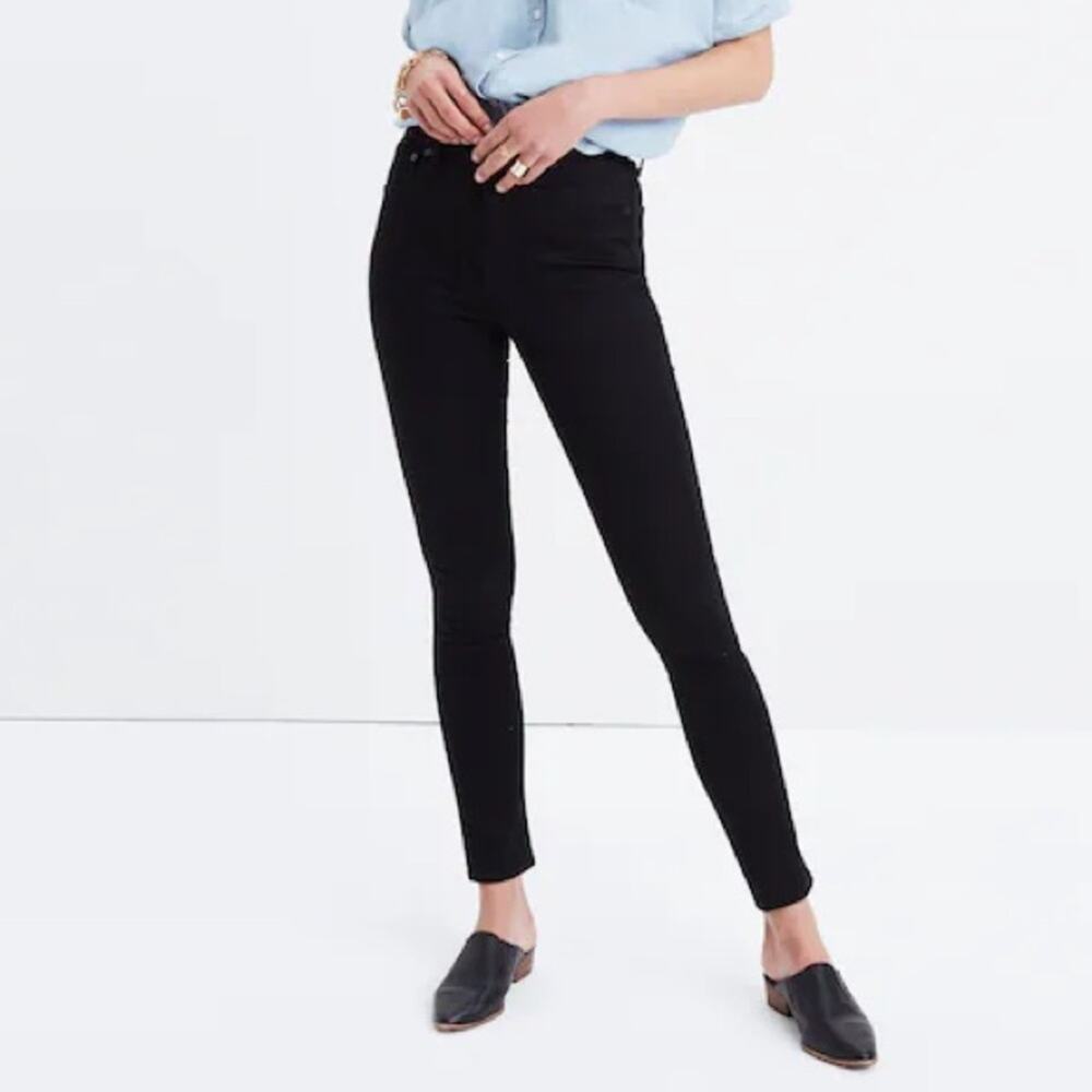 Madewell Tall 10" High-Rise Skinny Jeans in black Size 23T